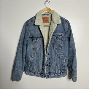 Levi’s Sherpa Trucker Denim Jacket Mens Medium Cotton